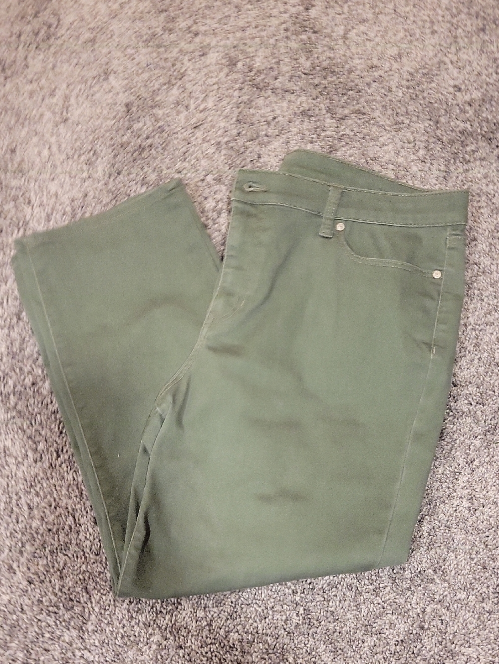 Talbots Green Straight Crop Pants Size 14